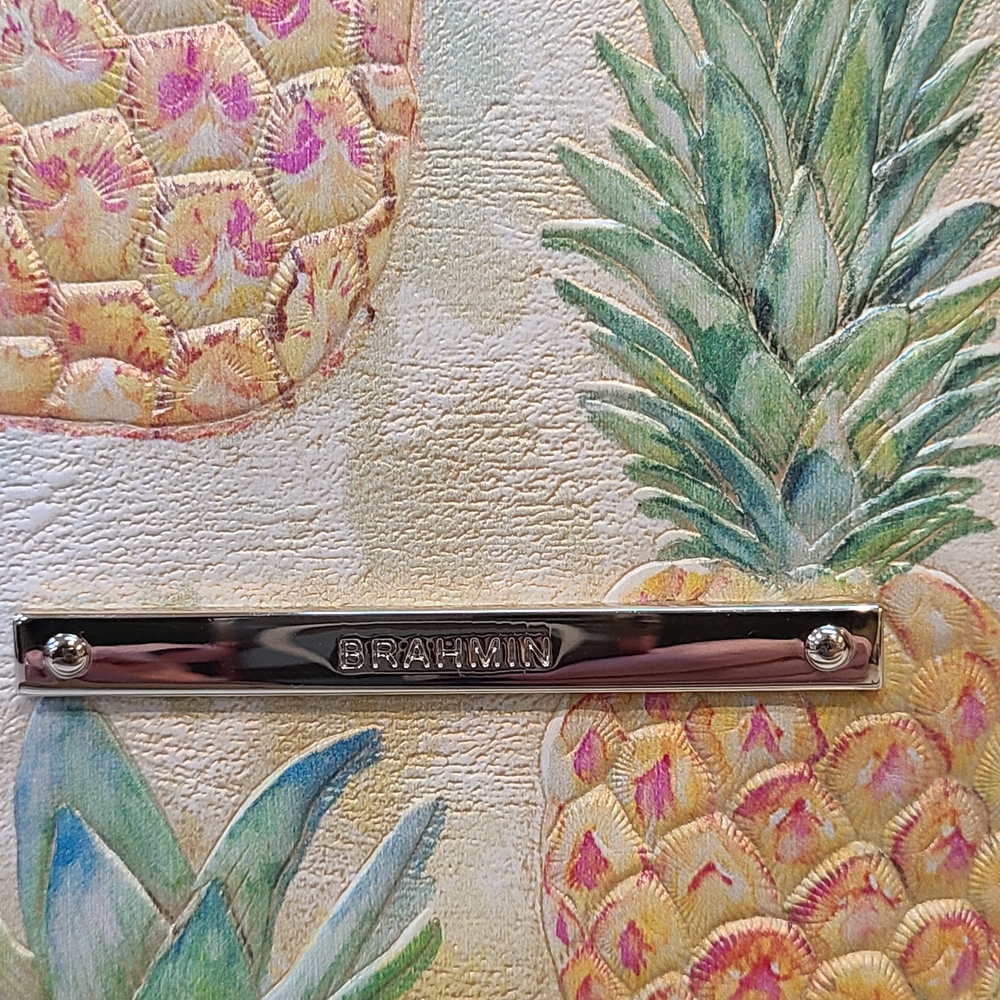 Brahmin Bowie Mod in Multi Pompano Pineapple Satchel Shoulder bag Pristine - Picture 7 of 10